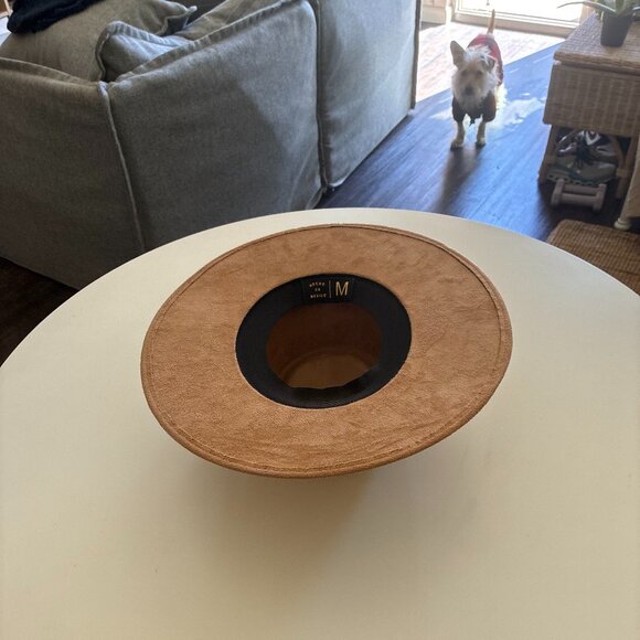 Hecho in Mexico Flat Brimmed Beige Felt Hat M - Picture 3 of 3